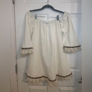 Strapless off the shoulder mini dress